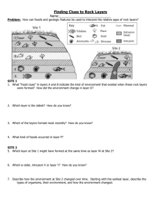 Rock Layers & Fossils: Relative Dating Worksheet