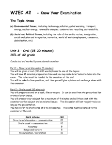 Summary of WJEC A2 exam