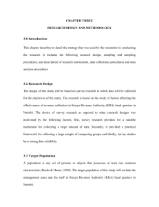Research Design & Methodology: Revenue Collection Study