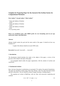 Template - Serbian Society for Computational Mechanics