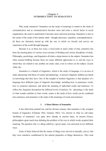 Introduction to Semantics: Linguistics Chapter
