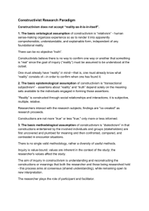 Constructivism - Researcher Education Programme