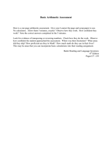 Basic Arithmetic Test: Assessment for Learners
