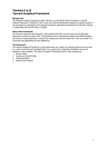 Harvard Analytical Framework: Gender Analysis Tool