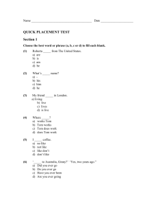 English Placement Test - Grammar & Vocabulary Assessment