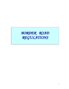 Border Road Regulations: Organization & Procedures