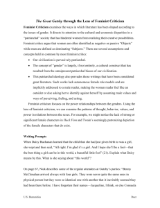 The Great Gatsby: Feminist Criticism Essay Prompts