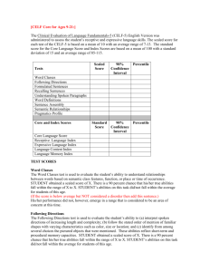 CELF-5 Language Assessment Report