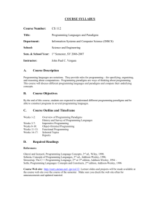 COURSE SYLLABUS