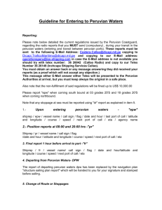Peruvian Waters Entry Guidelines: Reporting & Regulations