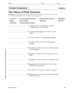 Plate Tectonics Worksheet: Theory & Boundaries
