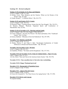 Sociology 101 – Revised reading list