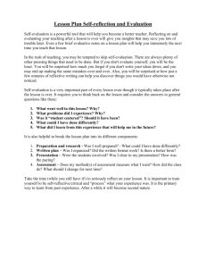 Lesson Plan Self-Reflection & Evaluation Guide
