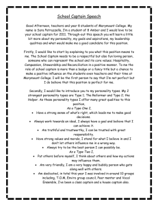 School Captain Speech: Leadership & Goals for Marymount College