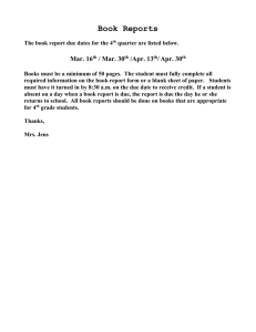 Book Reports - Junction Hill School