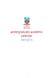 University of Botswana Undergraduate Academic Calendar 2014/15