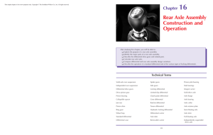 Rear Axle Assembly: Construction & Operation - Chapter