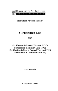 Physical Therapy Certification List - USA Institute