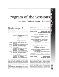 Mathematics Conference Program: San Diego, January 2013