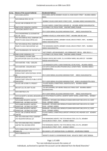 Unclaimed accounts as on 30th June 2015 Page 1 of 1499 “For non