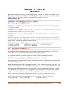 Chemistry 134 Problem Set: Practice Questions & Exercises