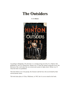 The Outsiders: Chapter 1 Excerpt - S.E. Hinton