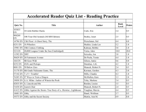 Accelerated Reader Quiz List - Reading Practice