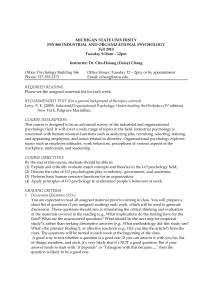 MICHIGAN STATE UNIVERSITY PSY 860 INDUSTRIAL AND