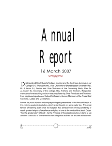 College Annual Report 2007: Achievements & Educational Philosophy