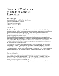 Sources of Conflict and Methods of Resolution
