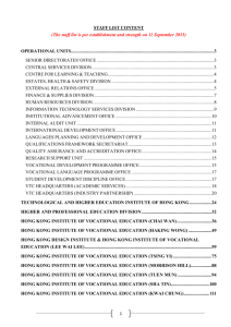1 STAFF LIST CONTENT (The staff list is per establishment and
