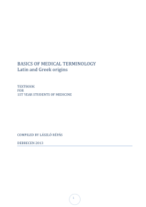 Medical Terminology: Latin & Greek Origins - Textbook