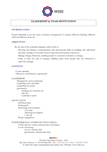 Leadership & Team Motivation Workshop Outline