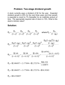 Two-Stage Dividend Growth Problem & Solution
