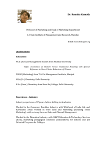Dr. Renuka Kamath - SP Jain Institute of Management & Research