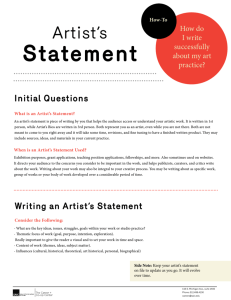Artist's Statement: How to Write a Successful One