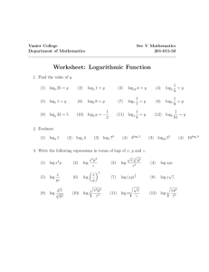 Logarithmic Functions Worksheet: Problems & Solutions