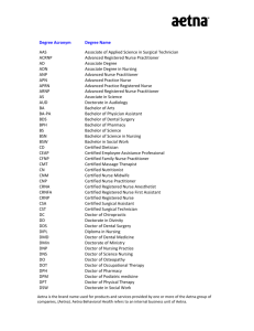 Degree Acronyms and Names Reference List
