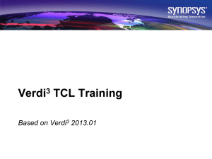 Verdi Tcl Training: Debugging & Automation