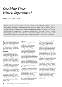 Clinical Supervision: History, Meaning, and Future