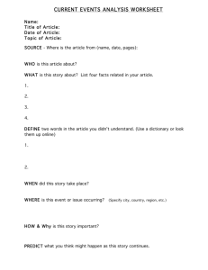 Current Events Analysis Worksheet