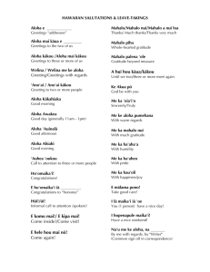 Hawaiian Greetings & Leave-Takings: A Quick Reference Guide