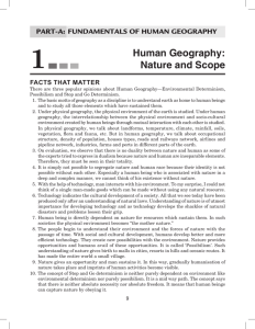 Human Geography: Nature and Scope - Textbook Excerpt