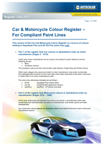 Car & Motorcycle Color Register - Paint Codes & Formulas