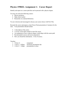 Physics 199REL Assignment 1: Career Report