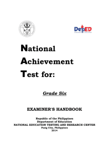 Grade 6 National Achievement Test Examiner's Handbook