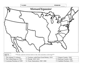US Territorial Expansion Worksheet: Map & History