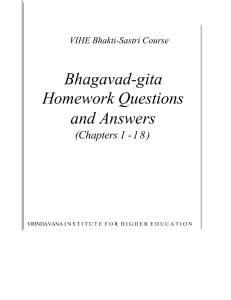Bhagavad-gita Homework: Questions & Answers (Chapters 1-18)