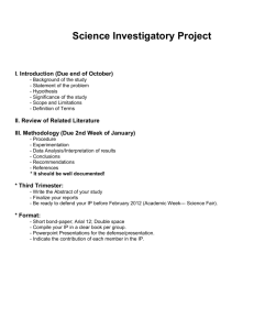 Science Investigatory Project Guide