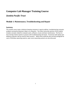 Module 1: Computer Maintenance, Troubleshooting and Repair